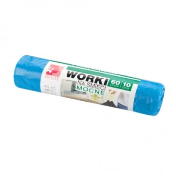 Worki 60l 10szt NIEBIESKIE z taśmą (50)